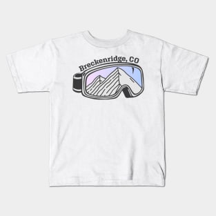 Sunset Mountain Ski Goggles | Breckenridge, Colorado Kids T-Shirt